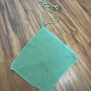 Green crochet top